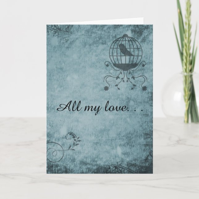 Carte de voeux pour la cage d'oiseaux Deep Blue St (Devant)