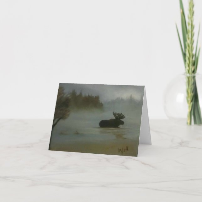 Carte de voeux pour la faune de l'orignal Merci (Devant)