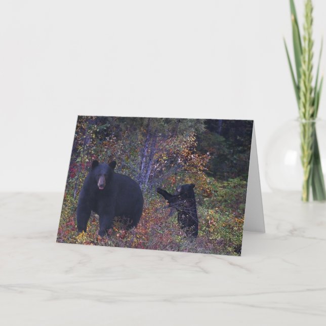 Carte de voeux pour la faune des OURS NOIRES (Devant)