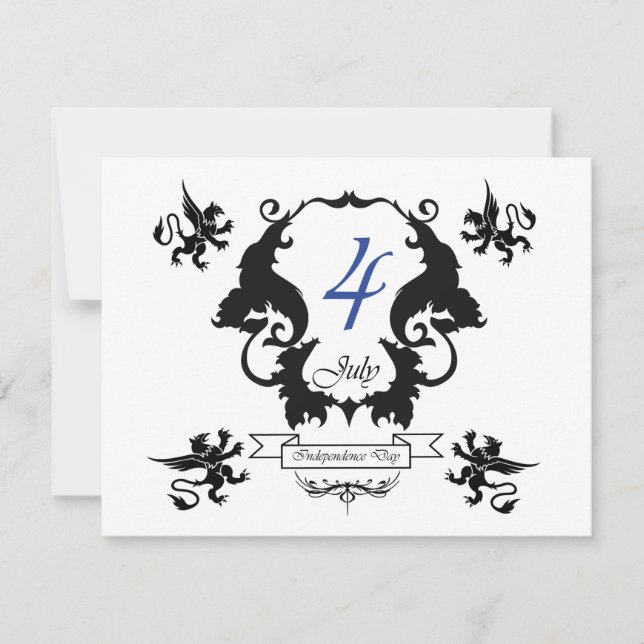 Carte de voeux pour la fête de l'indépendance des  (Devant)