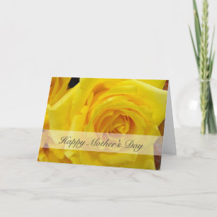 Carte de vœux pour la fête des mères avec rose jau