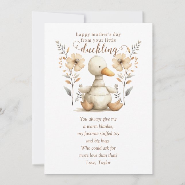 Carte de voeux pour la fête des mères de Little Du (Devant)