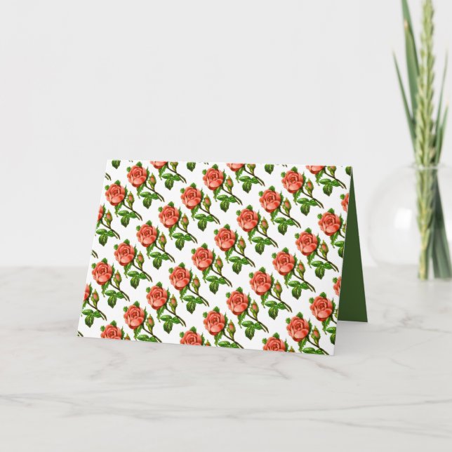 Carte de voeux pour la fête des mères Roses rose (Devant)