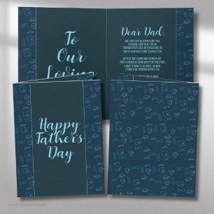 Carte de vœux pour la fête des pères avec icônes n