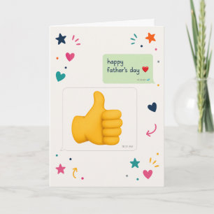 Carte de vœux pour la fête des pères avec pouce le