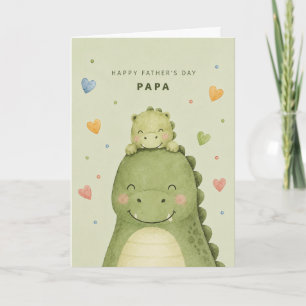 Carte de vœux pour la fête des pères avec un dinos