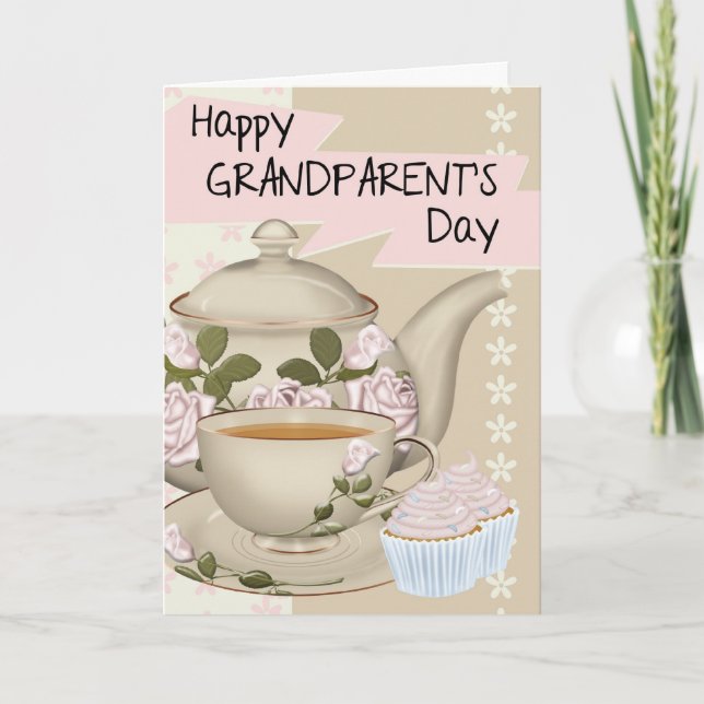Carte de voeux pour la journée du grand-parent Tea (Devant)
