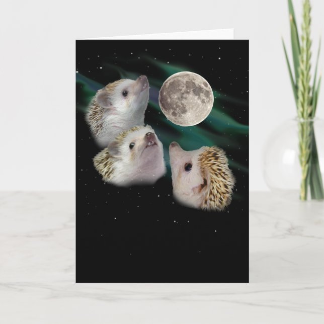 Carte de voeux pour la lune de hérisson (Devant)