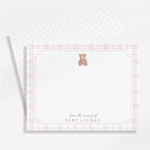 Carte de vœux pour la nurserie avec ours en peluch