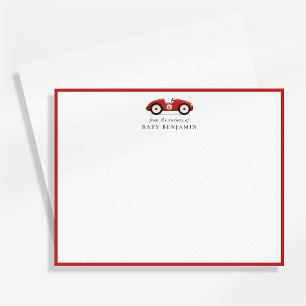Carte de vœux pour la nurserie avec voiture rétro 