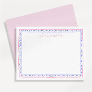 Carte de vœux pour la nurserie de bébé fille à mot