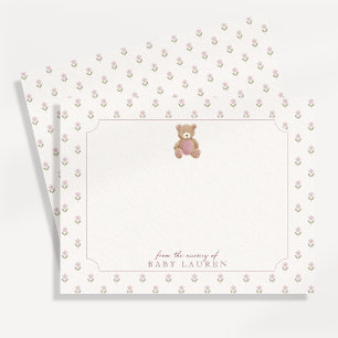 Carte de vœux pour la nurserie de l'ours en peluch