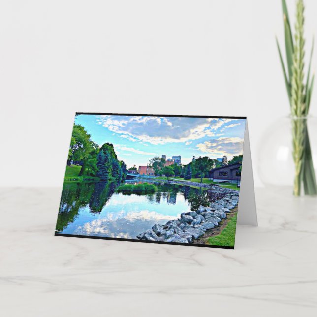 Carte de voeux pour la rivière Manitowoc paisible (Devant)