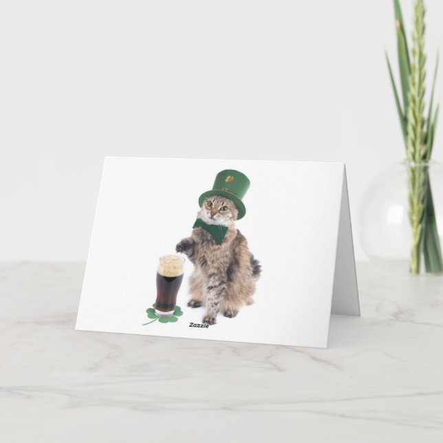 Carte de vœux pour la Saint-Patrick pour chats (Dos)