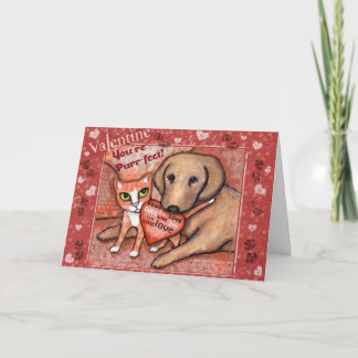 Carte de voeux pour la Saint-Valentin Chat et chie