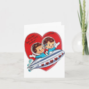 Carte de voeux pour la Saint-Valentin des astronau