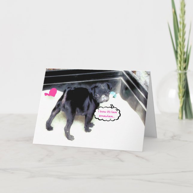 Carte de voeux pour la Saint Valentin Petit Chien  (Devant)