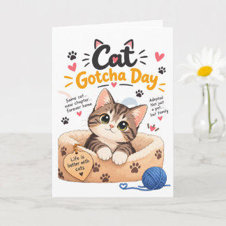 Carte de vœux pour l'adoption d'un chat adorable