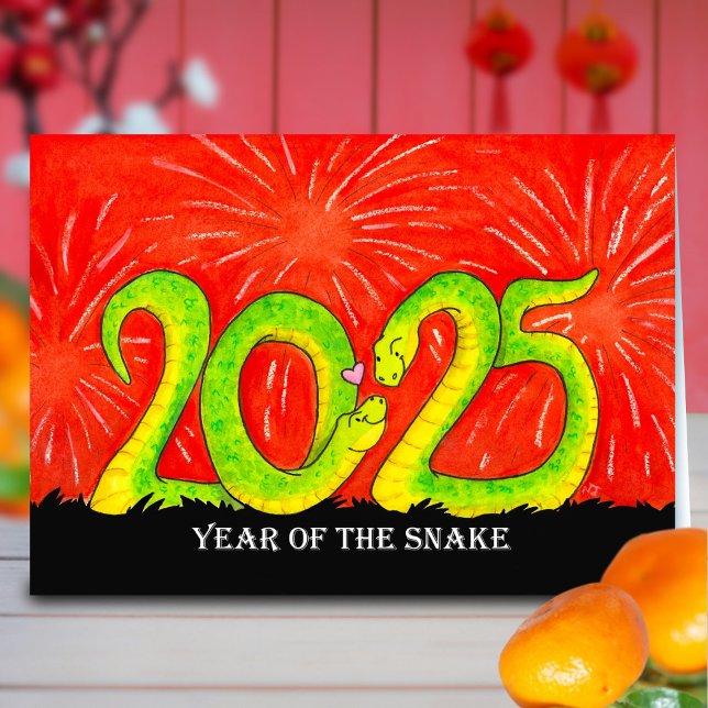 Carte de vœux pour l'Année du Serpent 2025 (Créateur téléchargé)
