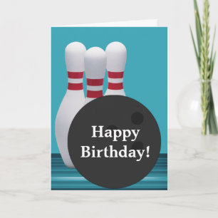 Carte de voeux pour l'anniversaire de Bowling