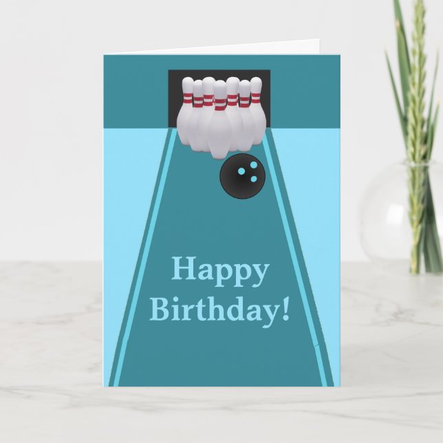 Carte de voeux pour l'anniversaire de Bowling (Devant)