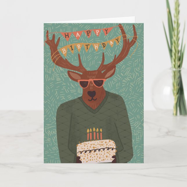 Carte de voeux pour l'anniversaire de Buck Wild Ad (Devant)