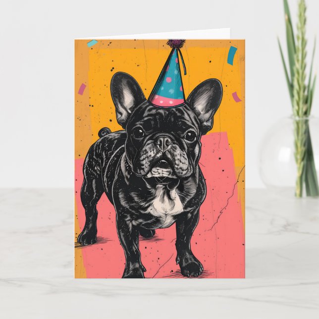 Carte de voeux pour l'anniversaire de Bulldog (Devant)