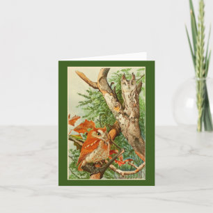 Carte de voeux pour l'anniversaire de deux Chouett