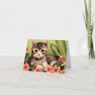 Carte de voeux pour l'anniversaire de Kitten vinta