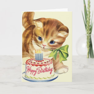 Carte de voeux pour l'anniversaire de Kitten vinta