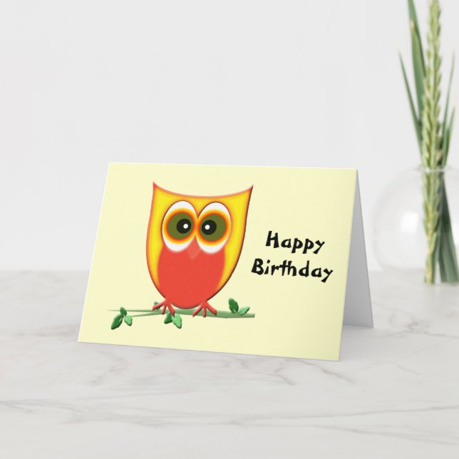 Carte de voeux pour l'anniversaire de la Chouette  (Devant)