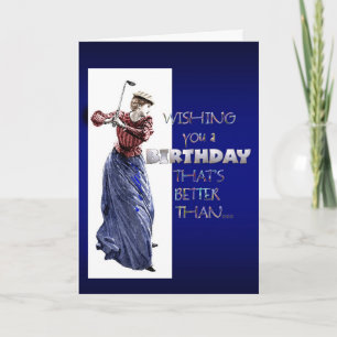 carte de voeux pour l'anniversaire de lady golfer