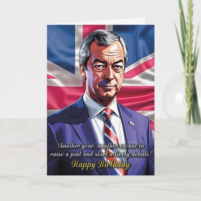 Carte de voeux pour l'anniversaire de Nigel Farage (Devant)