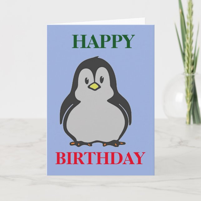 Carte de voeux pour l'anniversaire de Penguin (Devant)