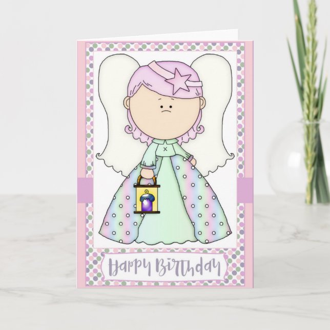Carte de voeux pour l'anniversaire de petite fille (Devant)