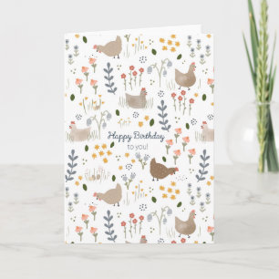 Carte de voeux pour l'anniversaire de poulet