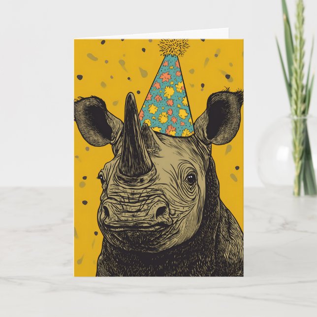 Carte de voeux pour l'anniversaire de Rhino (Devant)