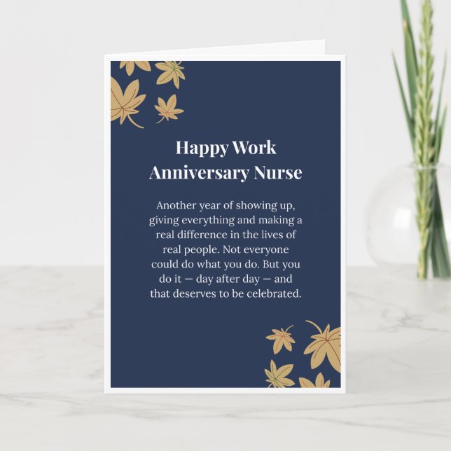 Carte de voeux pour l'anniversaire de travail d'un (Devant)