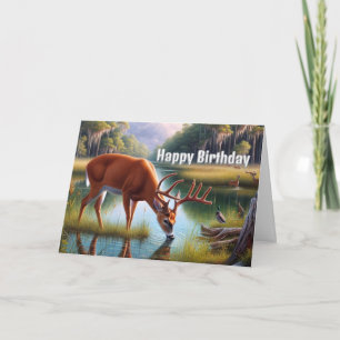 Carte de voeux pour l'anniversaire des cerfs de fa