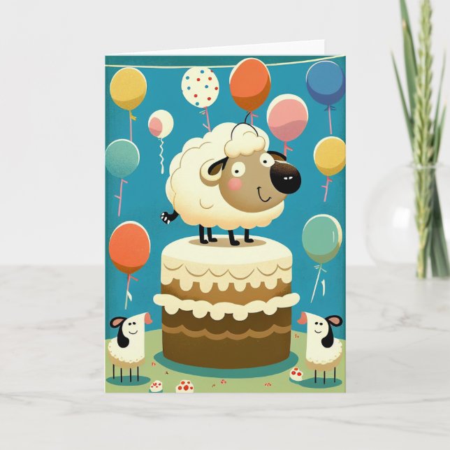 Carte de voeux pour l'anniversaire des moutons mig (Devant)