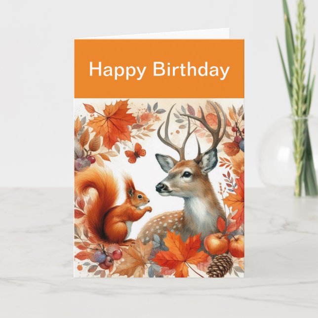 Carte de voeux pour l'anniversaire du Cerf et du F (Devant)