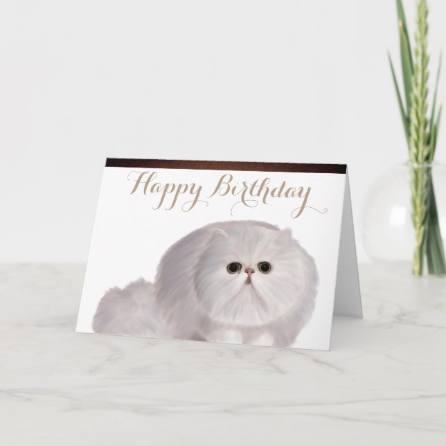 Carte de voeux pour l'anniversaire du chat mignonn (Devant)