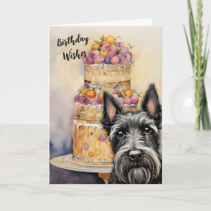 Carte de voeux pour l'anniversaire du chien écossa