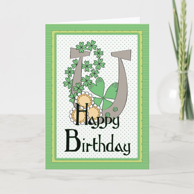 Carte de voeux pour l'anniversaire irlandais Lucky (Devant)