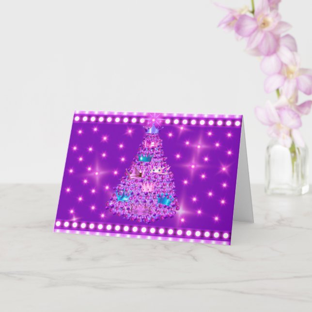 Carte de voeux pour l'Arbre de la Couronne violet  (Orchidée)
