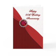 Carte de voeux pour le 40e anniversaire de Mariage