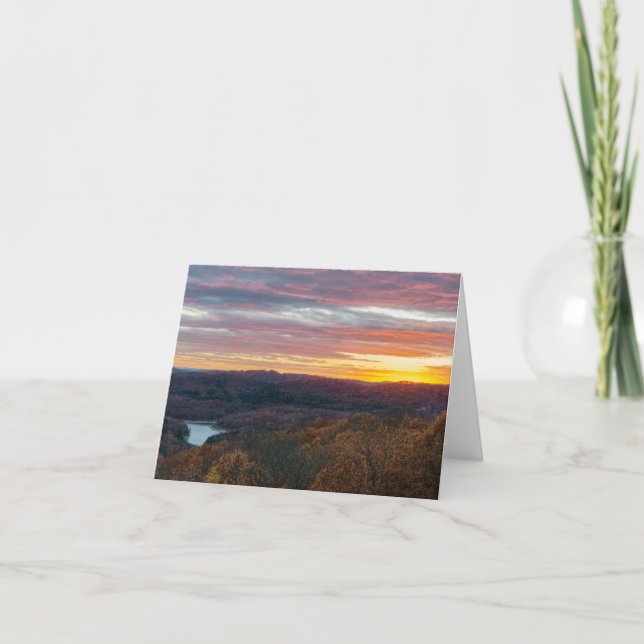 Carte de voeux pour le coucher de soleil d'automne (Devant)