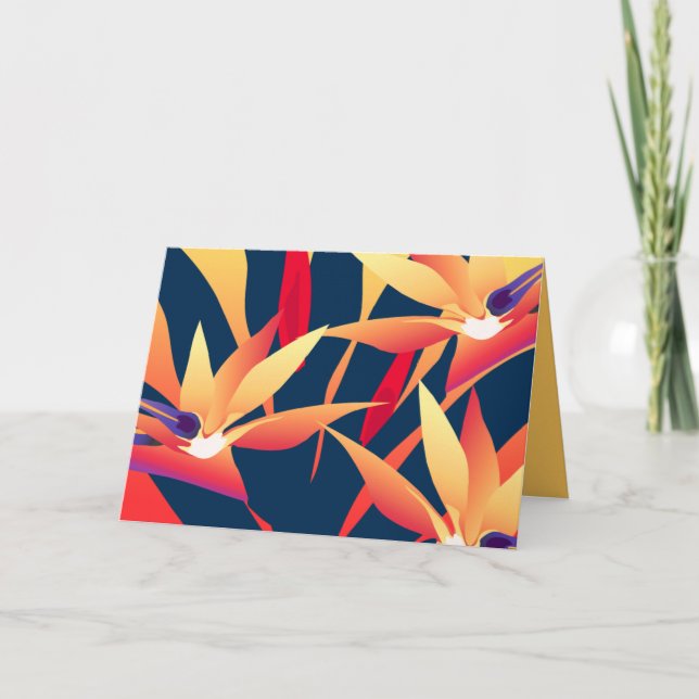 Carte de voeux pour le coucher de soleil tropical  (Devant)