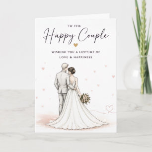 Carte de vœux pour le couple heureux de mariage