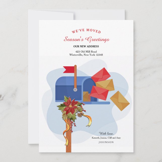 Carte de vœux pour le déplacement de la boîte aux  (Devant)